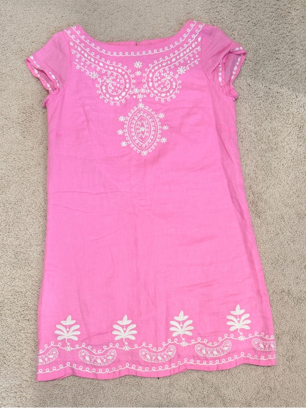 Lilly putlizer Beautiful Pink linen Embroidered Dress